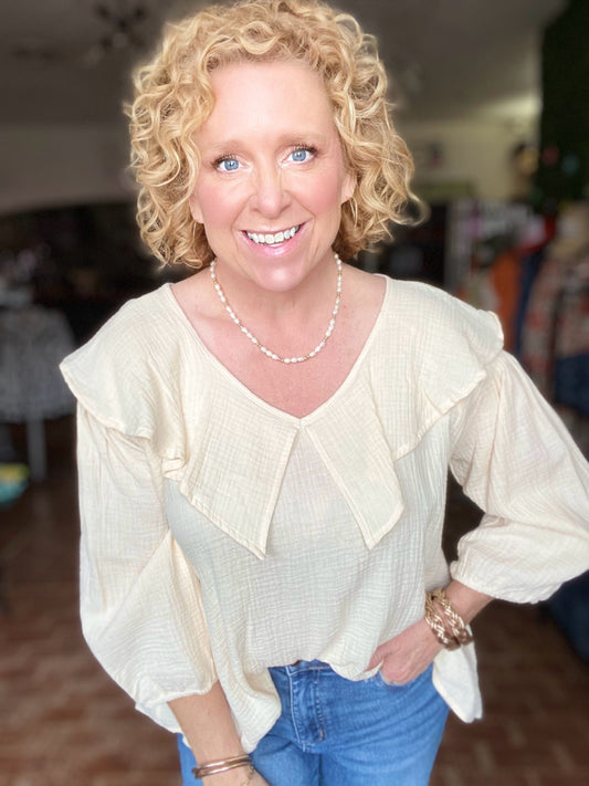 Tops Asa Oversized Collar Blouse