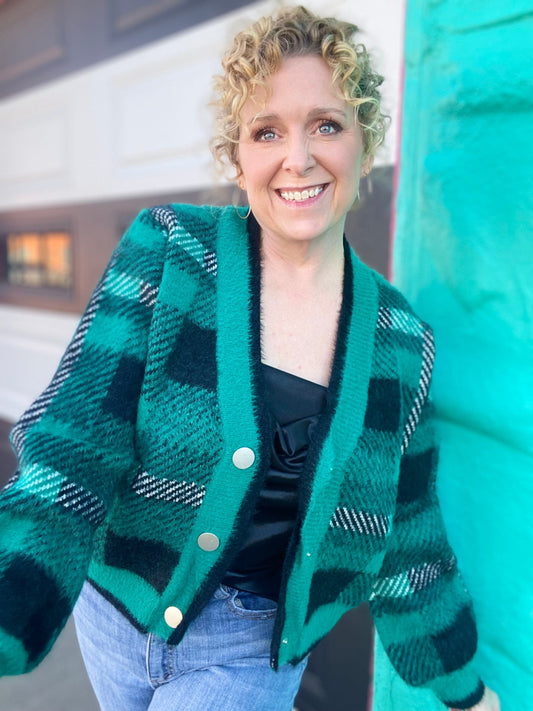 Tops Bella Plaid Cardi