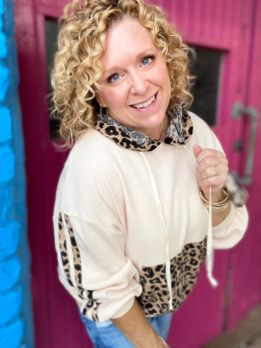 Tops BiBi Thermal Leopard Hoodie