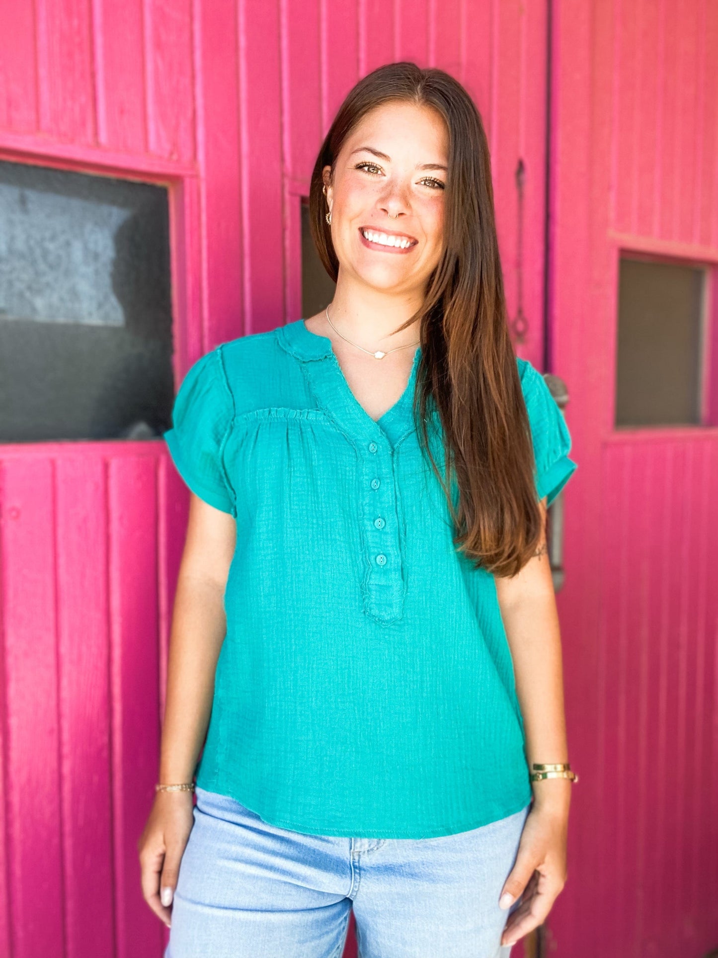 Tops Ginnie Gauze Top Green