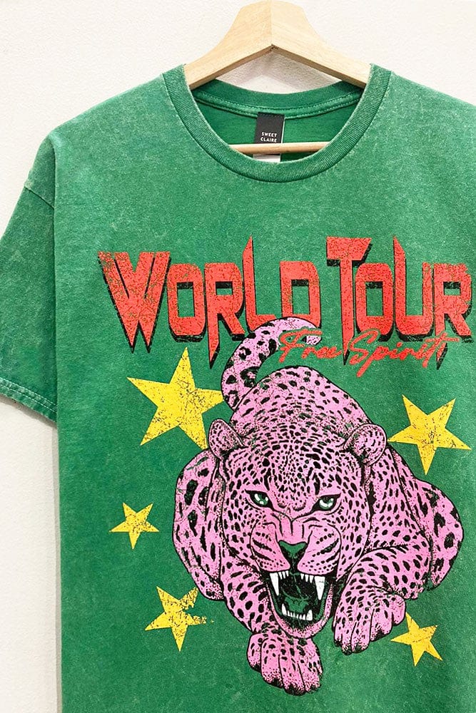 Graphic Tees Green Wild Tiger Tee
