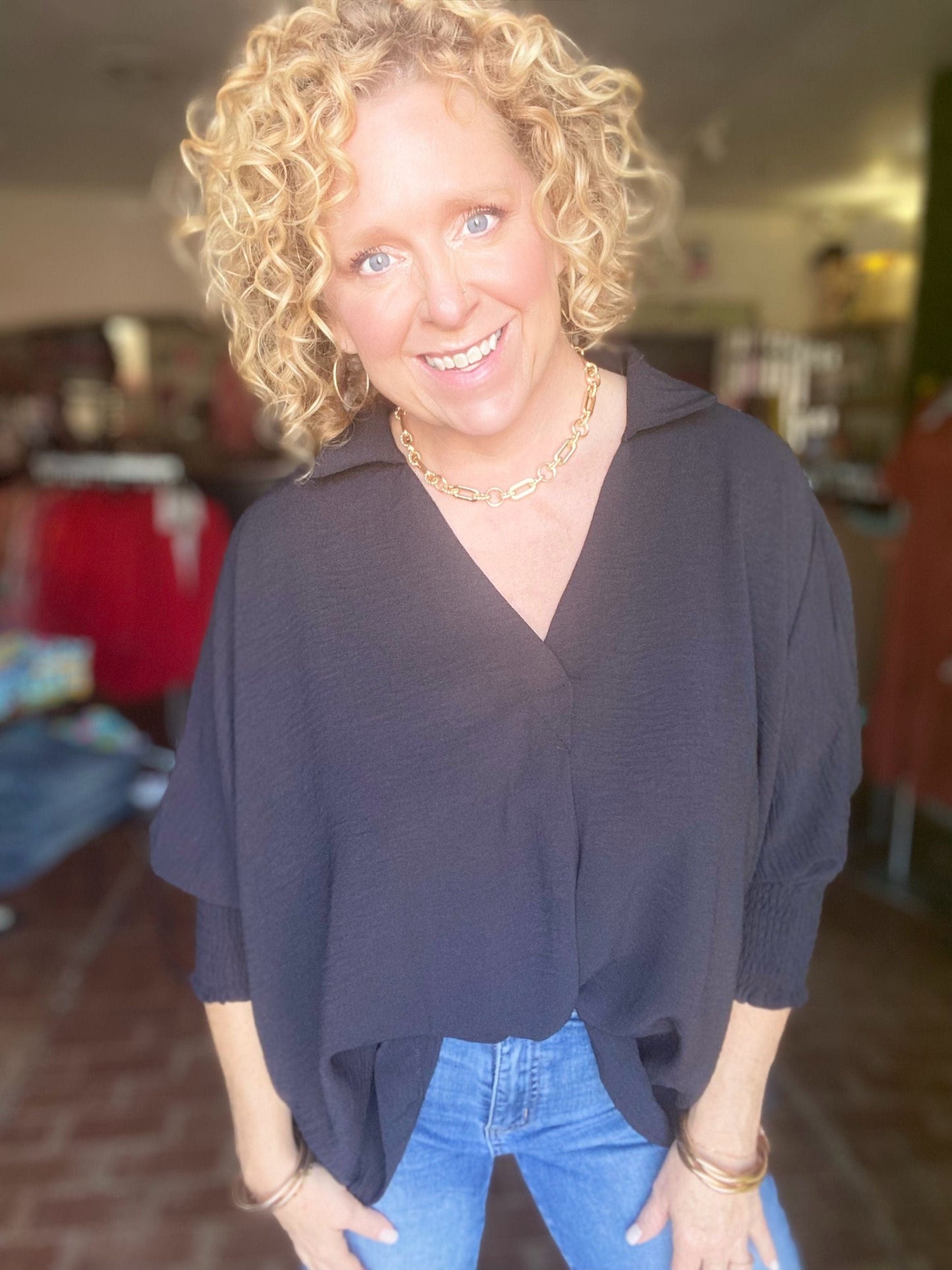 Tops Jada Vneck Half Sleeve Top