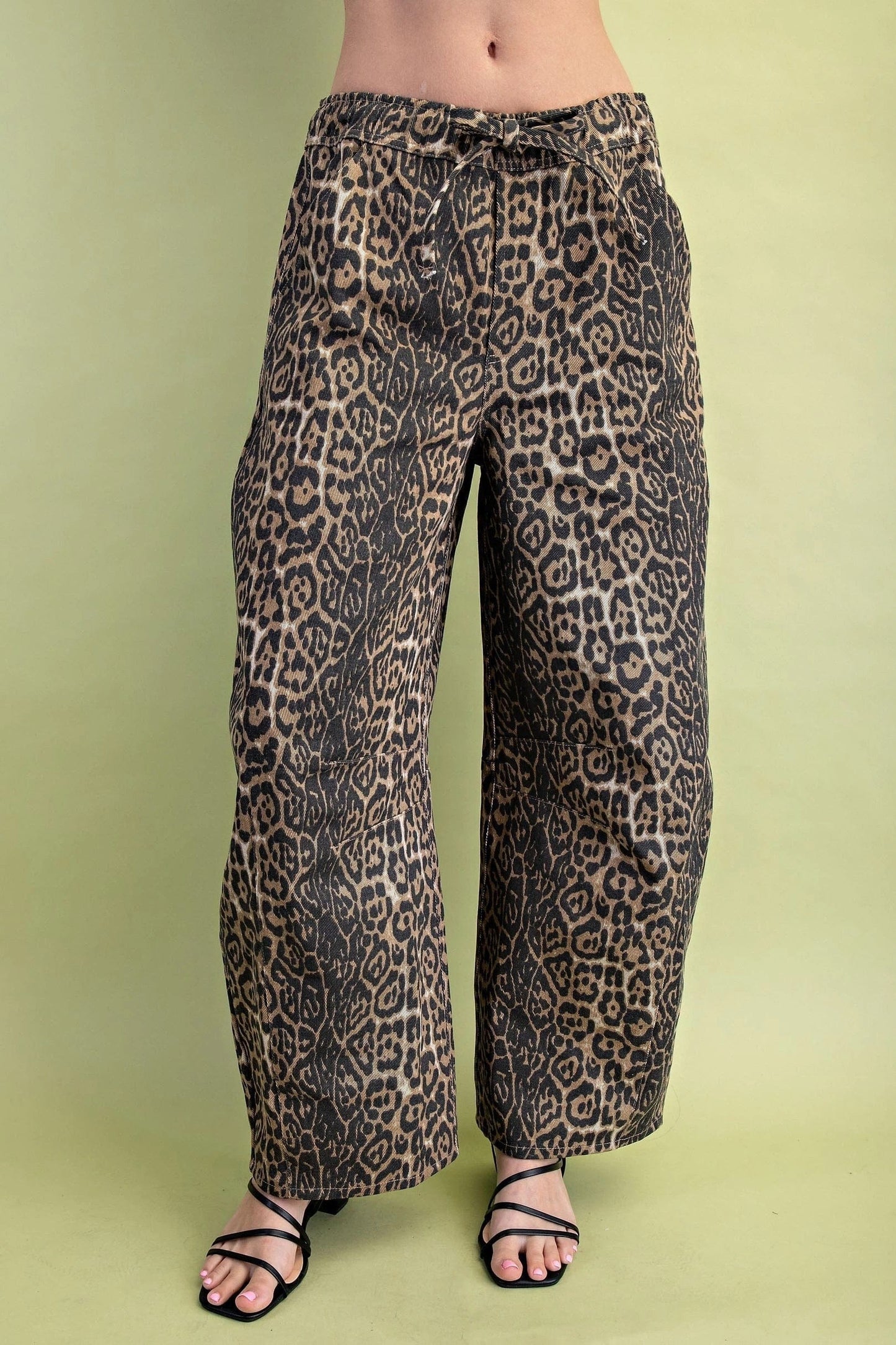 apparel Lennie Leopard Drawstring Barrel Jean
