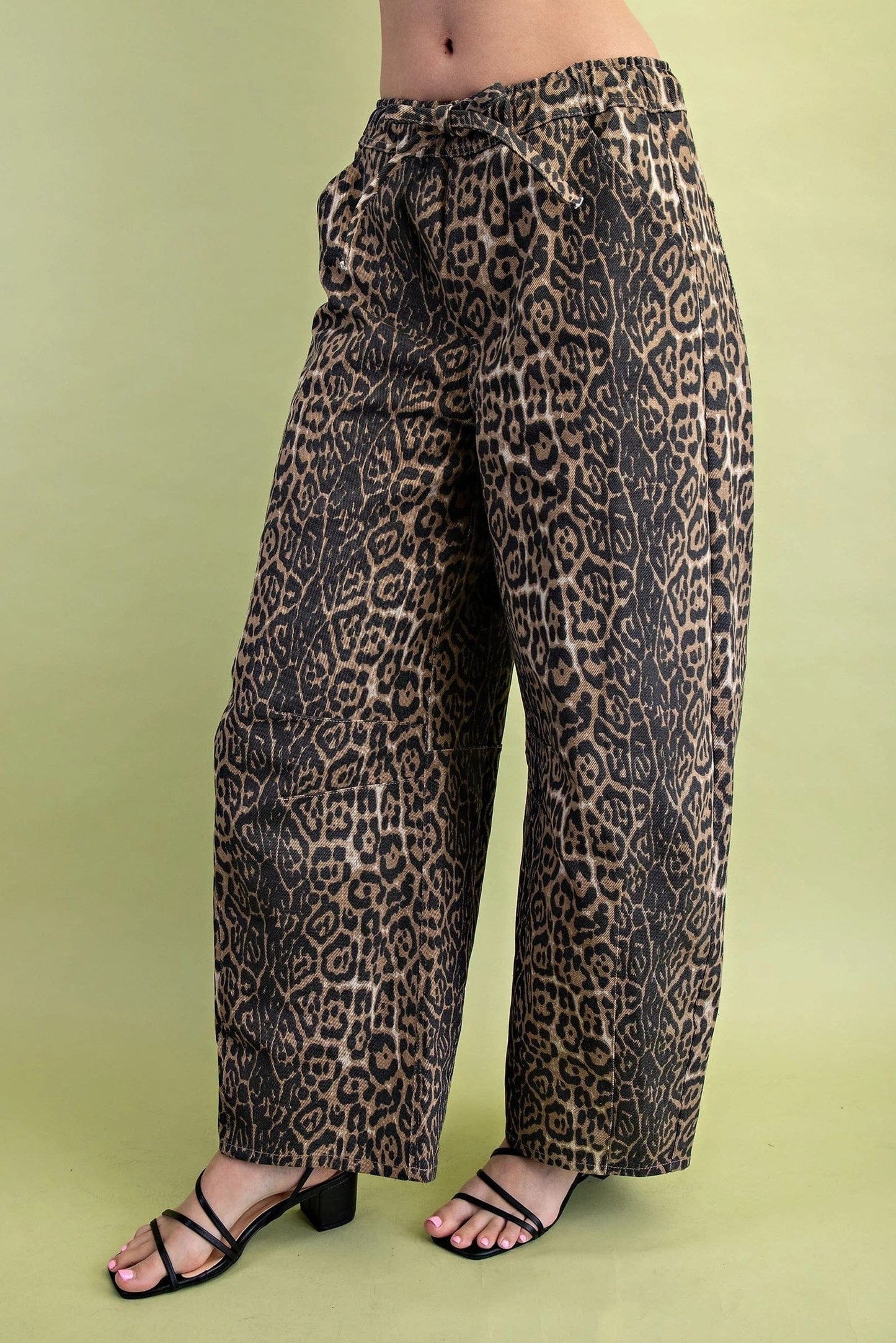 apparel Lennie Leopard Drawstring Barrel Jean