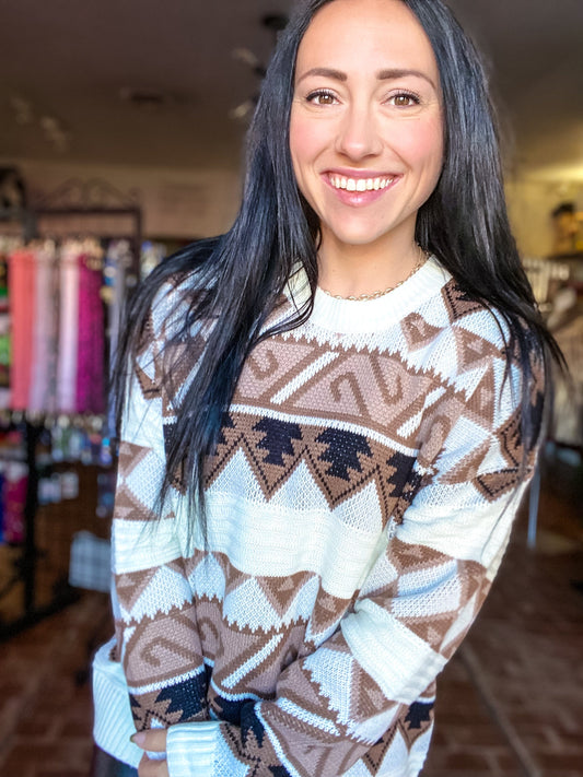 sweater Neutral Aztec Sweater