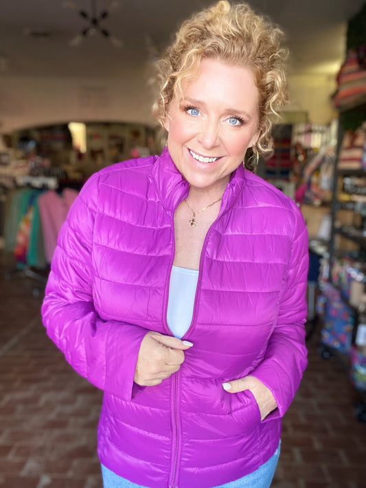 Outerwear Purple Packable Puffer