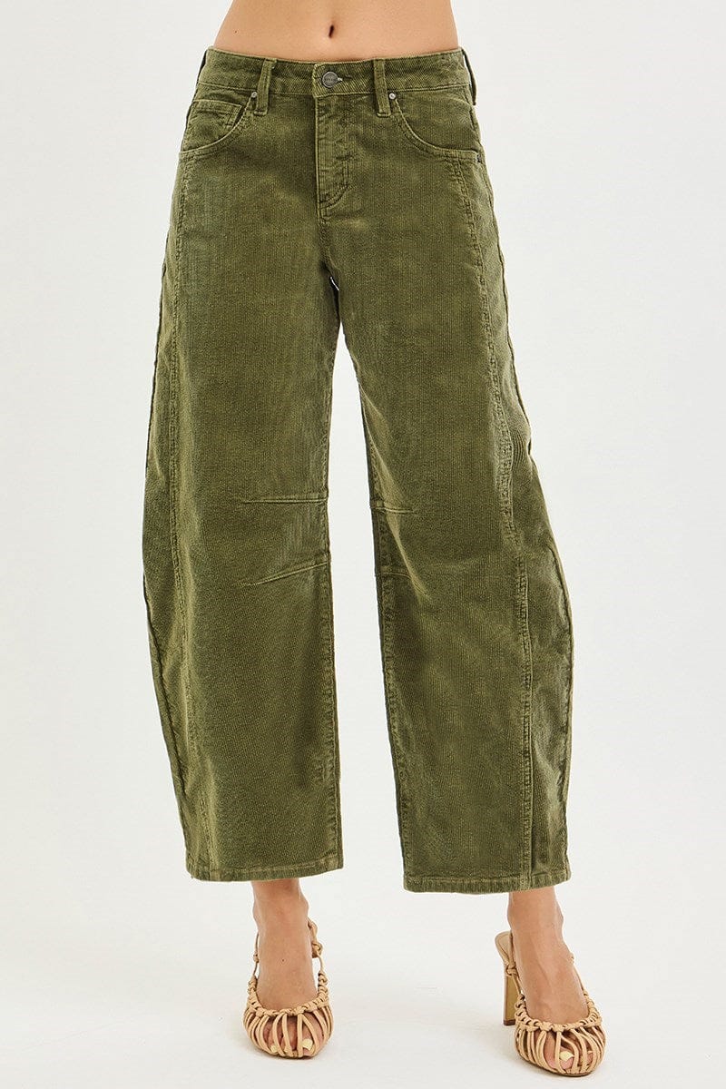 Bottoms Risen Corded Barrel Pant