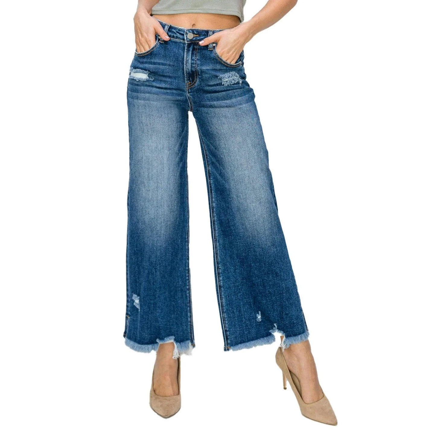 Bottoms Risen Jeans Cropped Wide Leg