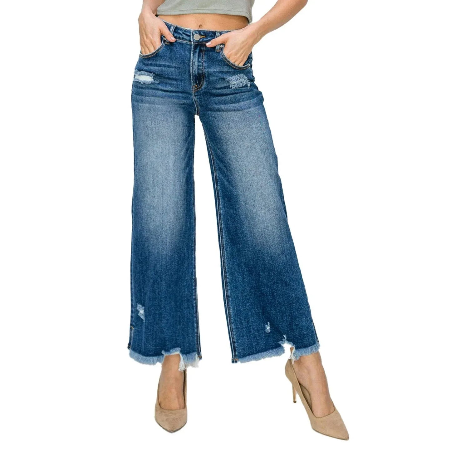 Bottoms Risen Jeans Cropped Wide Leg