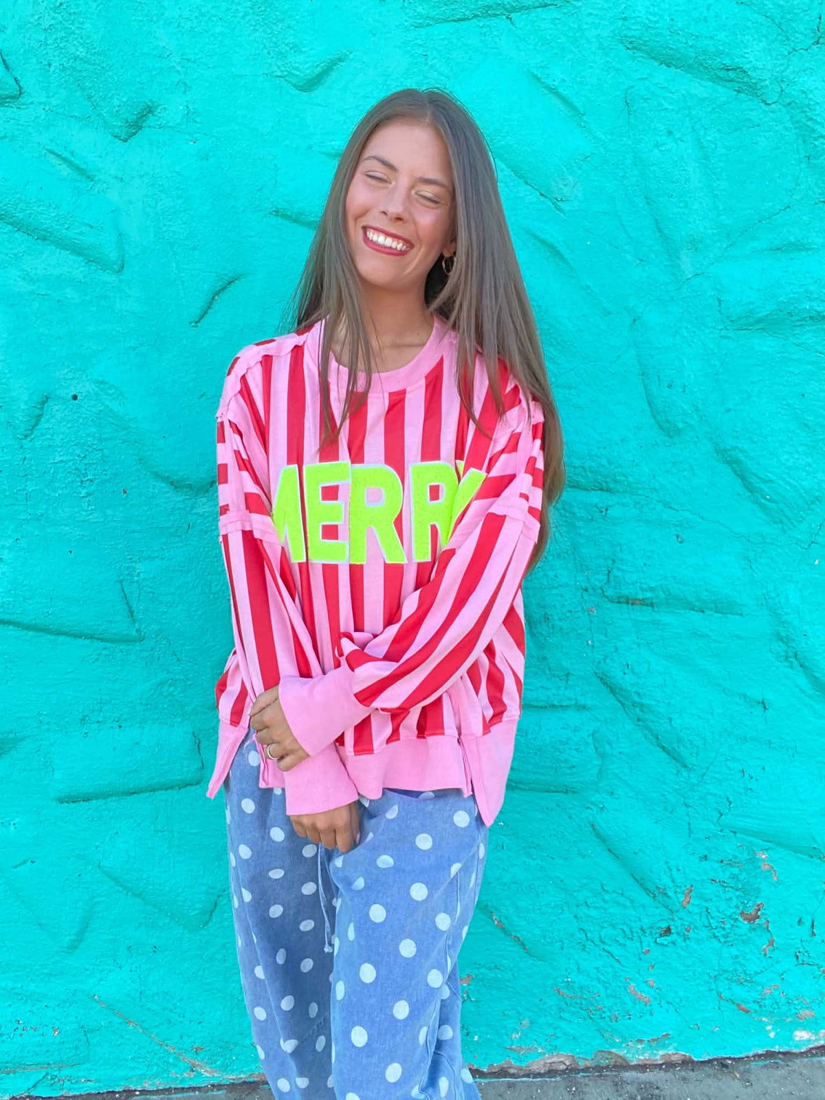Bright Neon Merry Pullover