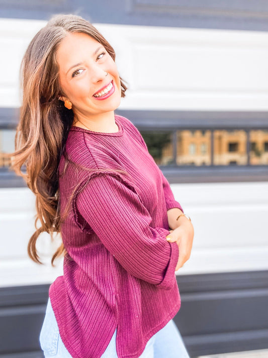 Tops Rudi Pullover Sweater- Plum