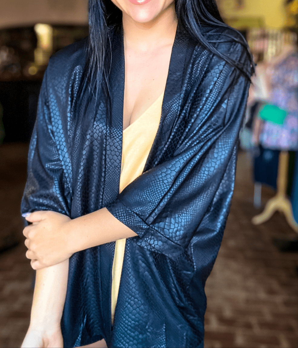 Shirts & Tops Selene Snake Print Open Jacket