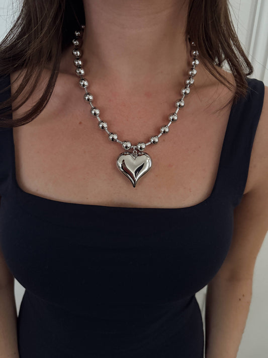 Necklaces SILVER BUBBLE HEART NECKLACE