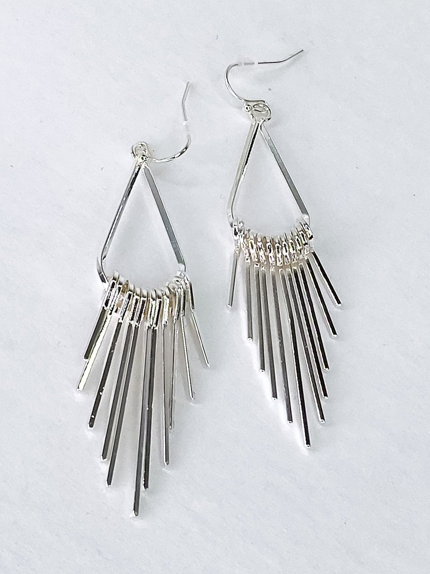 Earrings Spikey Teardrop Earrings-Silver