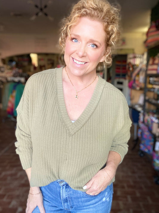 Shirts & Tops Sunnye Vneck Sweater Olive