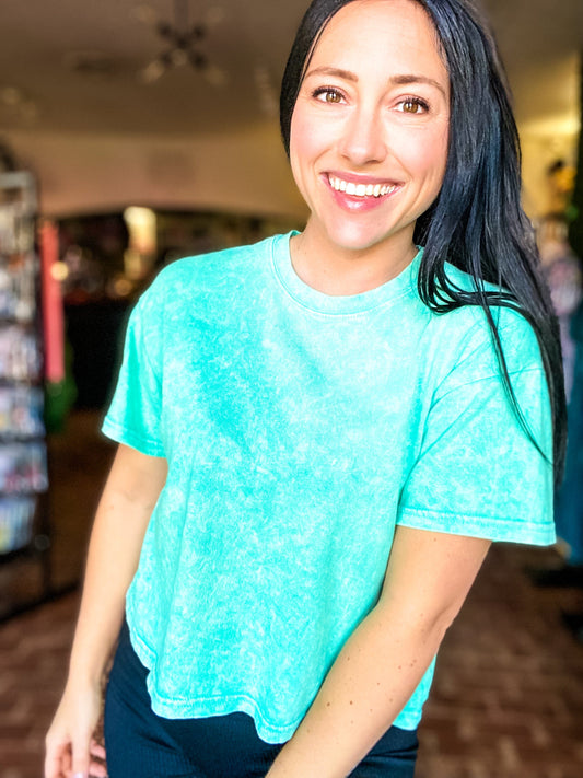 Tops Vintage Washed Betty Tee- Mint