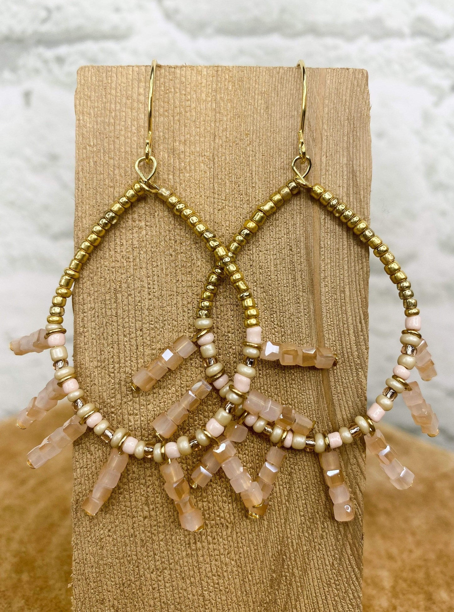 Earrings Kiki Beaded Teardrop Blush