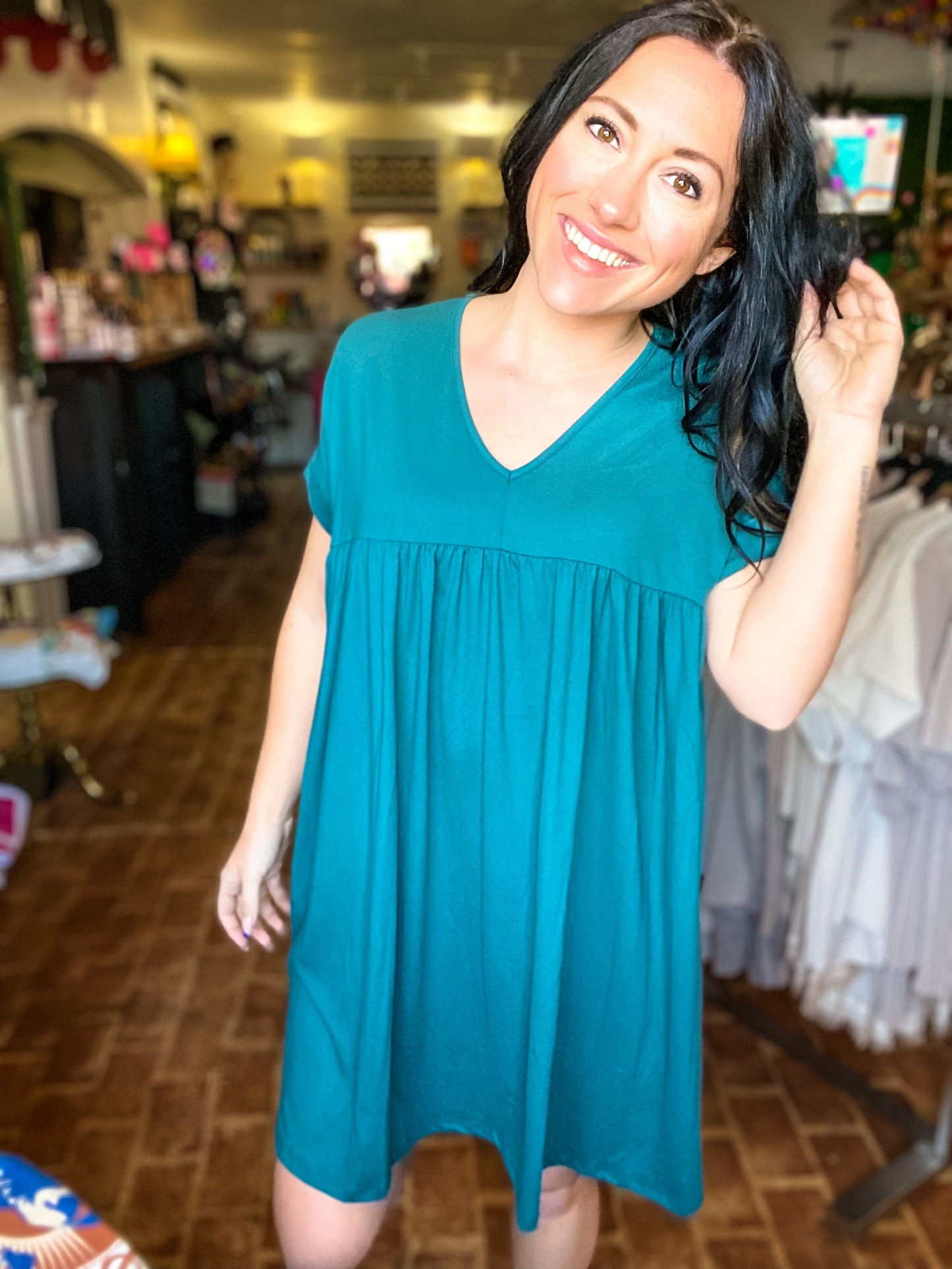 Dresses Hunter Vneck Babydoll Tee Dress