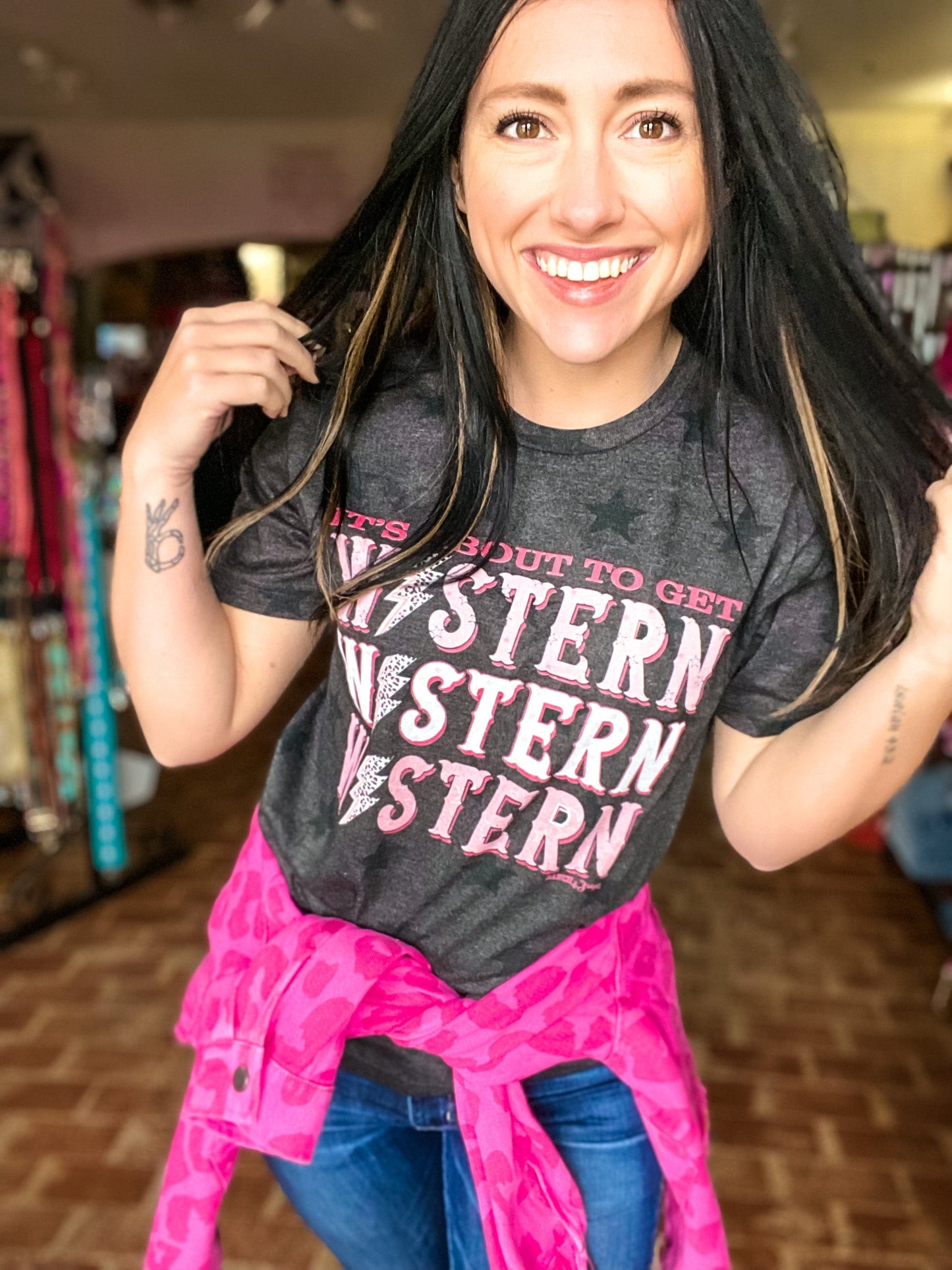 Graphic Tees It's About to get Western Tee