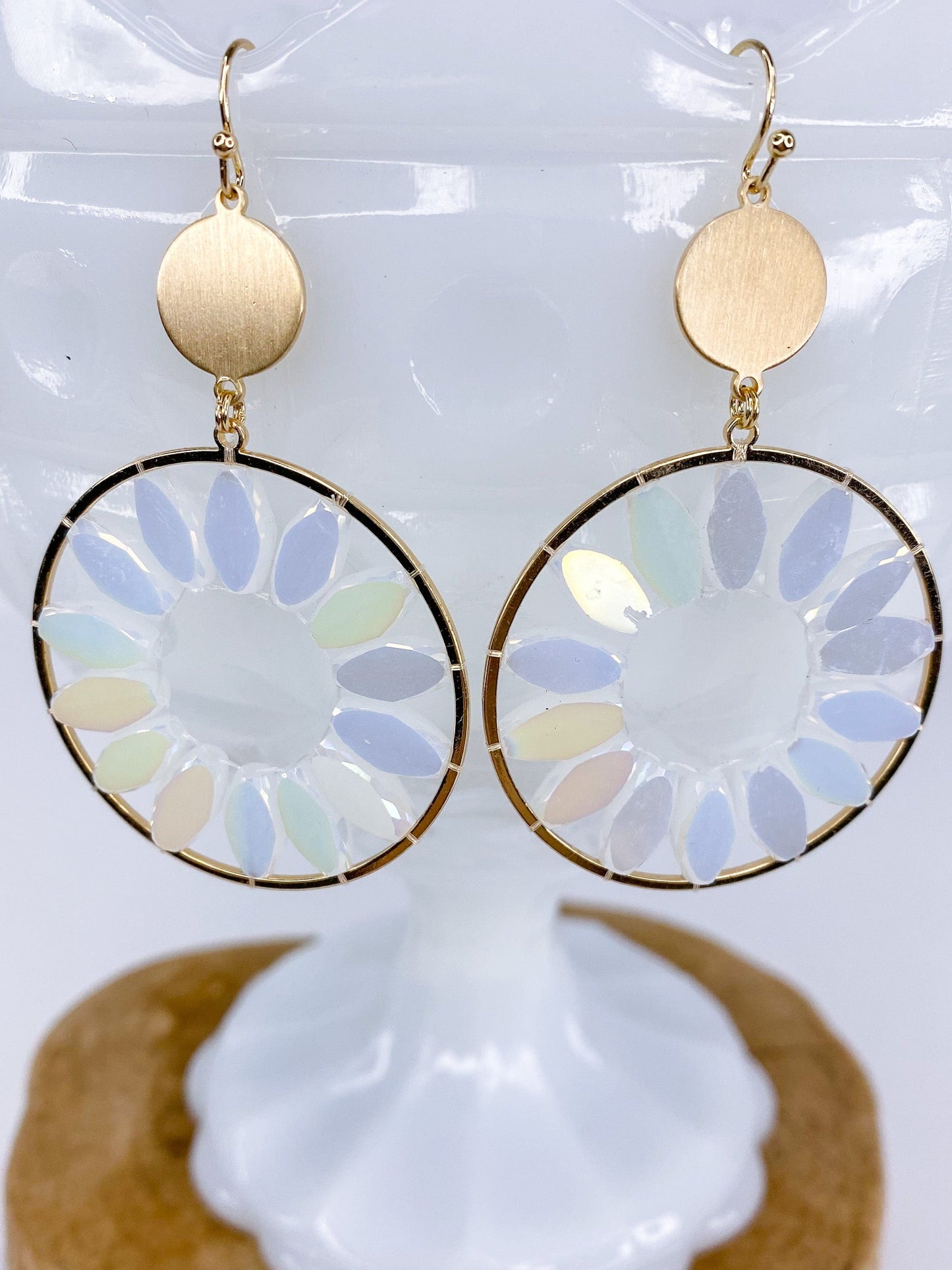 Earrings Shimmer Flower Earring-White