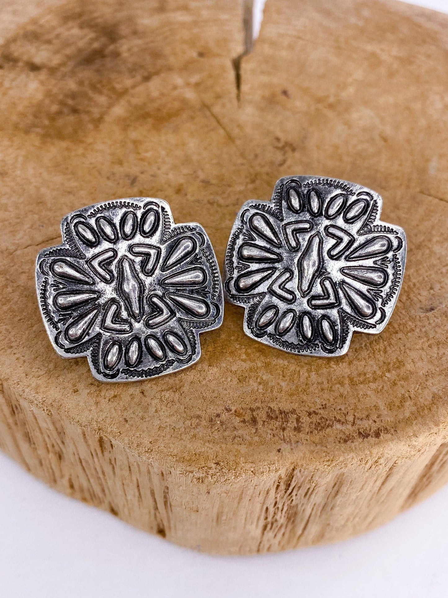 Earrings Square Concho Earring