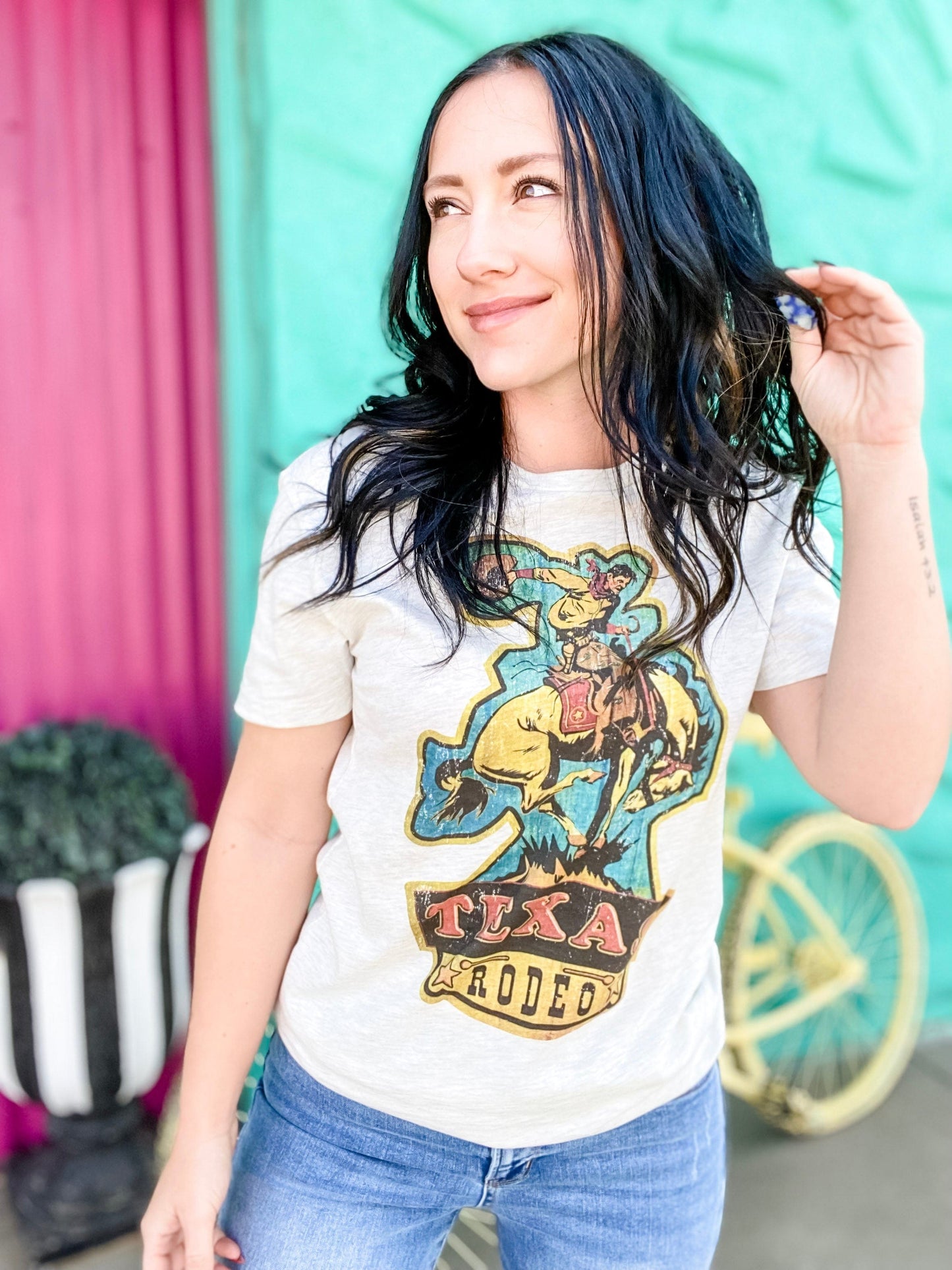 Graphic Tees Texas Rodeo Bronc Tee