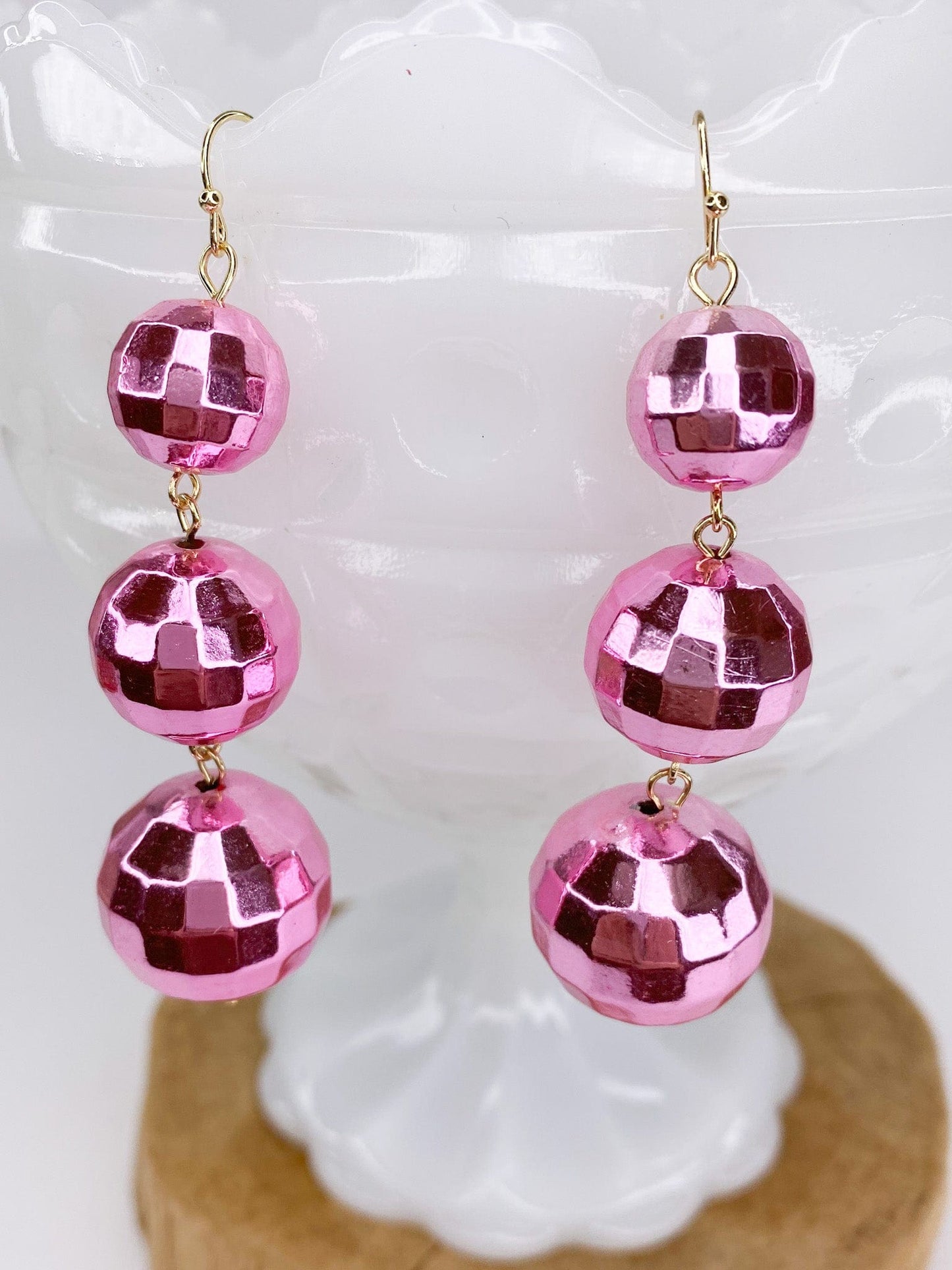 Earrings Tres Pinki Disco Ball Earring