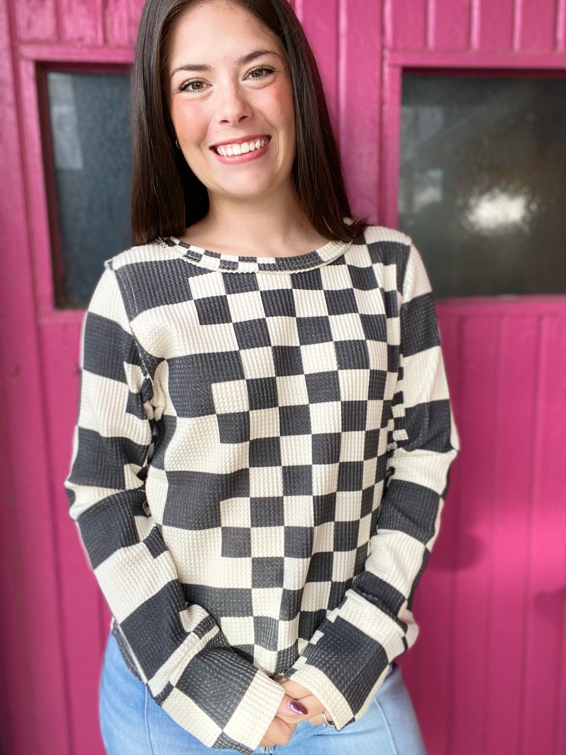 Tops BiBi Thermal Checked Top