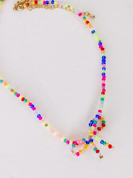 Necklaces Bright Bow Bead Necklace