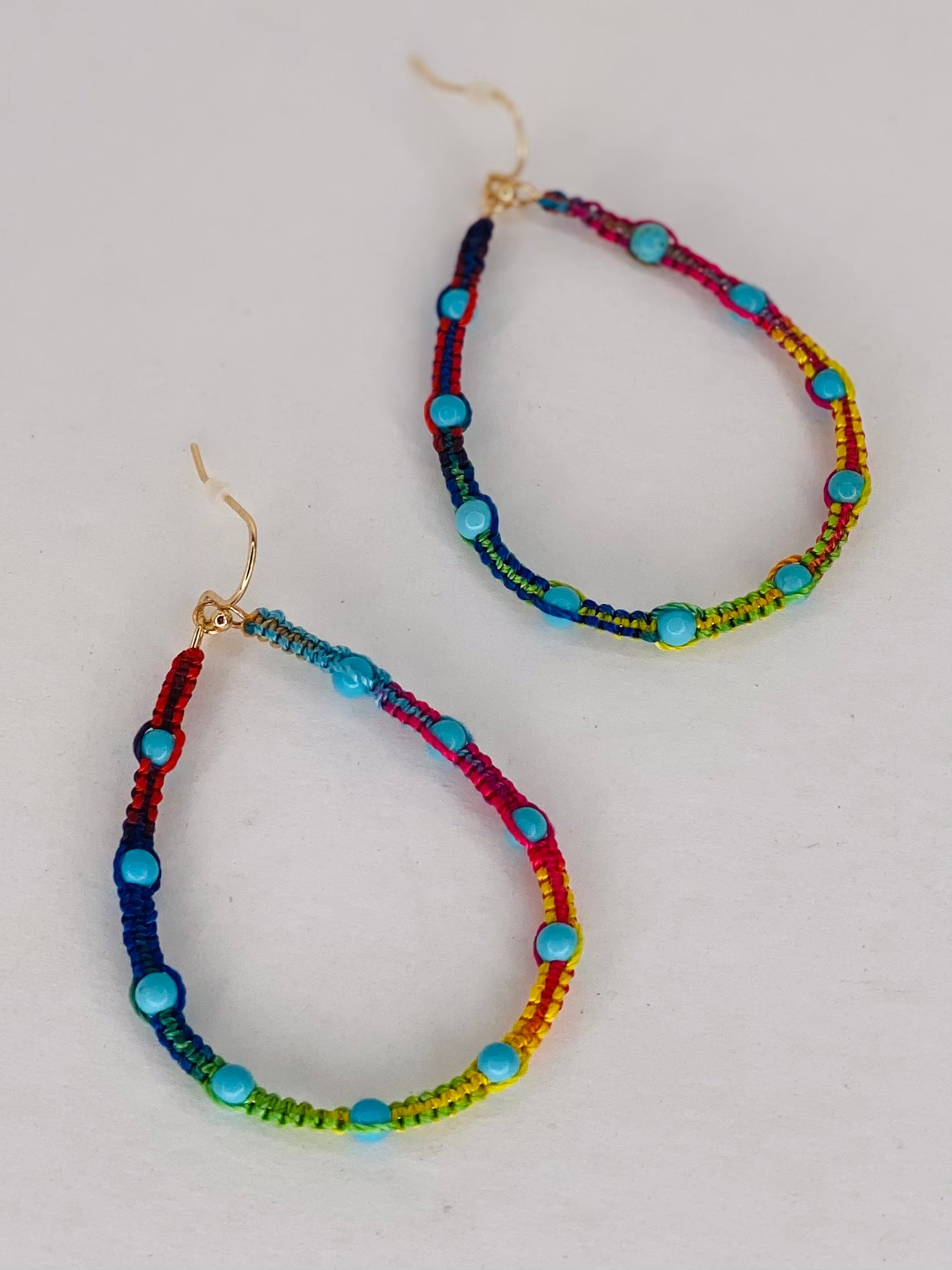 Earrings Bright Crocheted Teardrop Earring