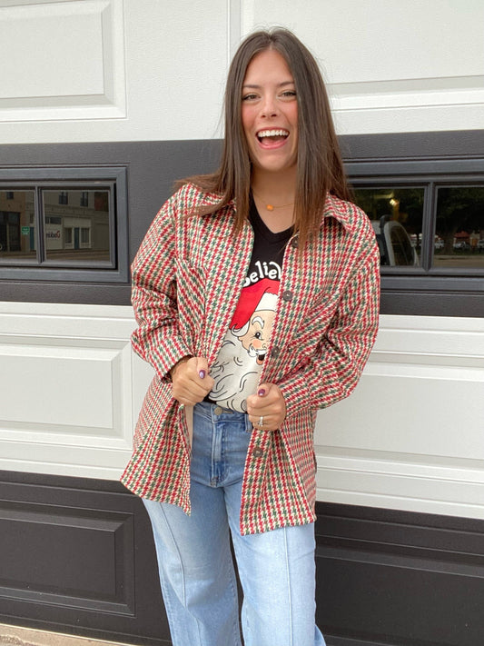 Outerwear Christmas Plaid Shacket