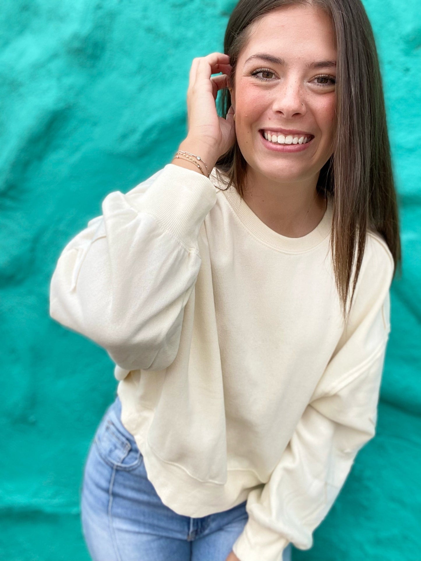 Shirts & Tops Cream Star Pullover