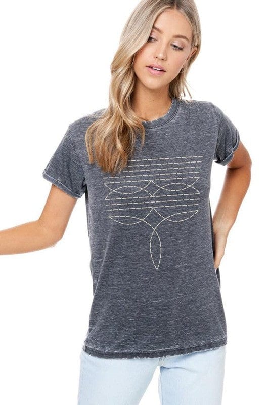 Graphic Tees Distressed Boot Stitch Tee