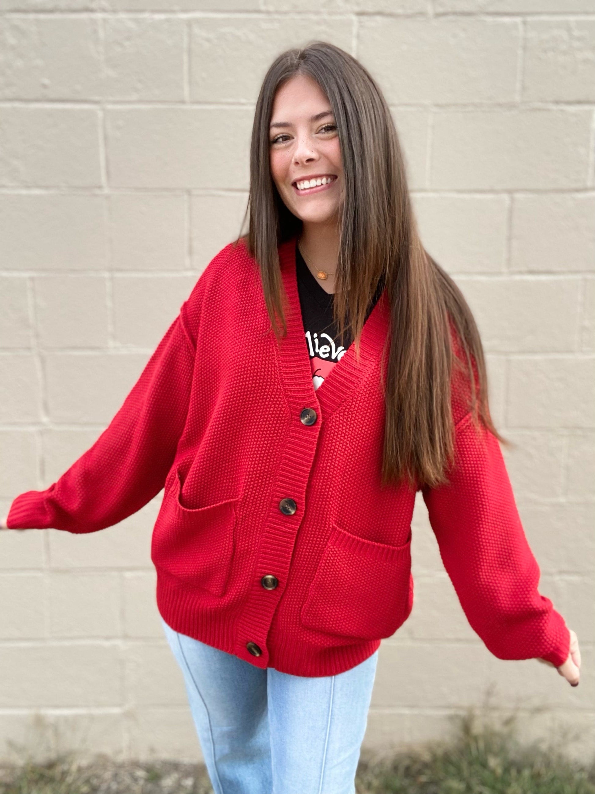 Shirts & Tops Grandpa Cardi- Red