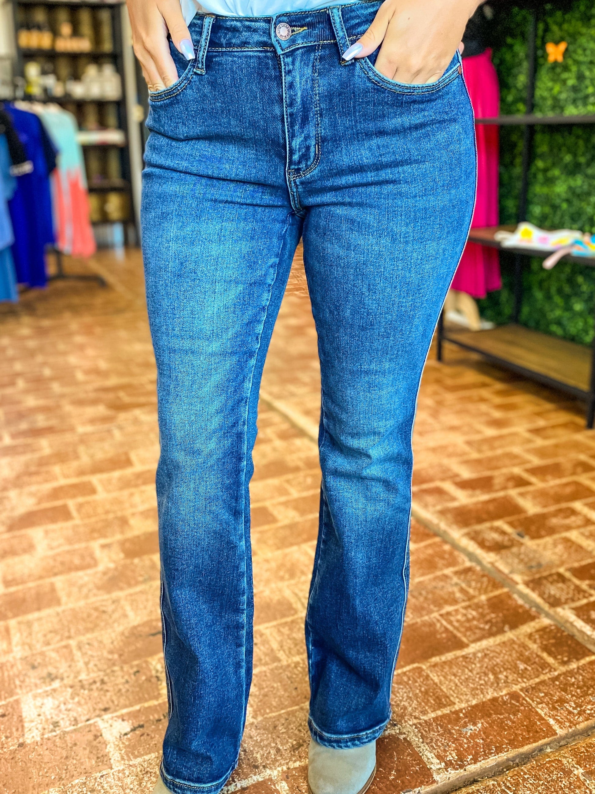 Bottoms Judy Blue Mid Rise Bootcut-Non Distressed