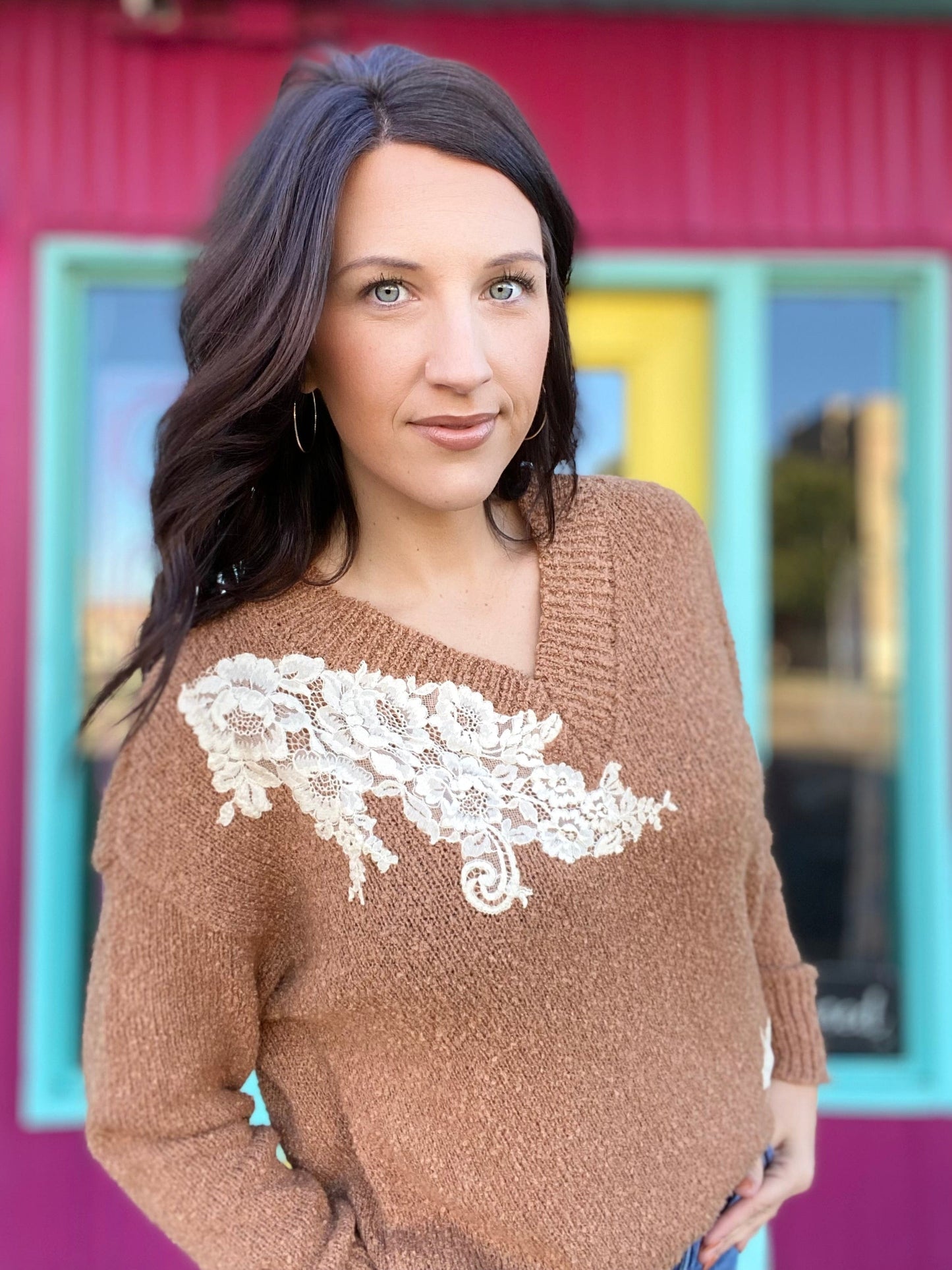 Shirts & Tops Lacey Vneck Sweater