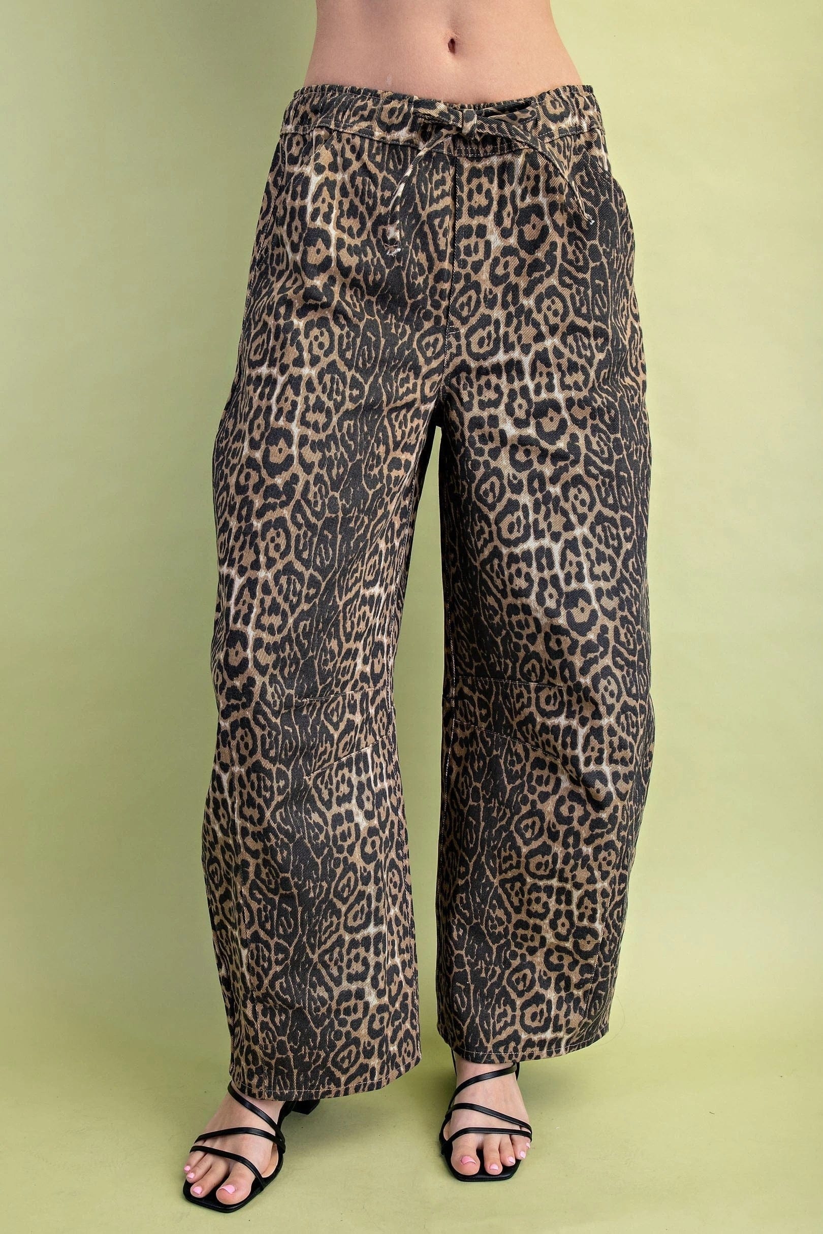 apparel Lennie Leopard Drawstring Barrel Jean