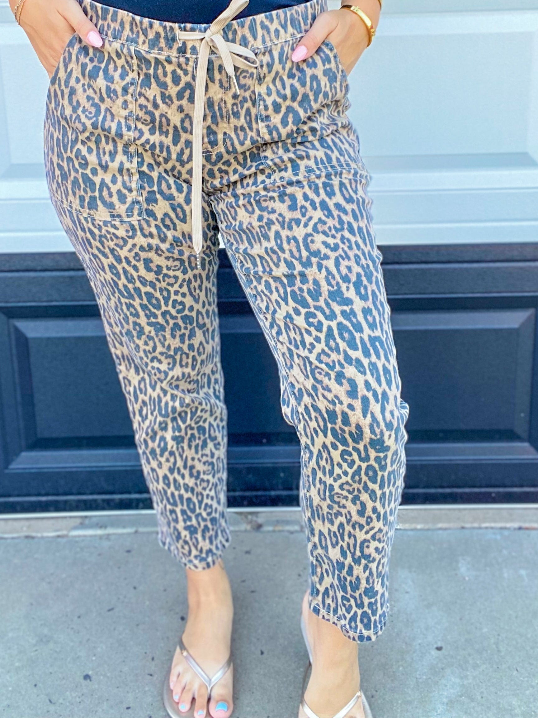 apparel Lily Leopard Drawstring Jean