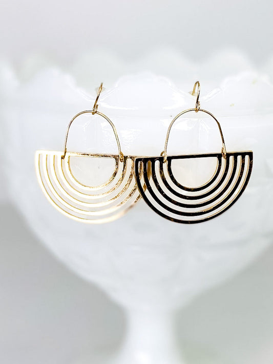 Earrings Matte Half Circle-Gold