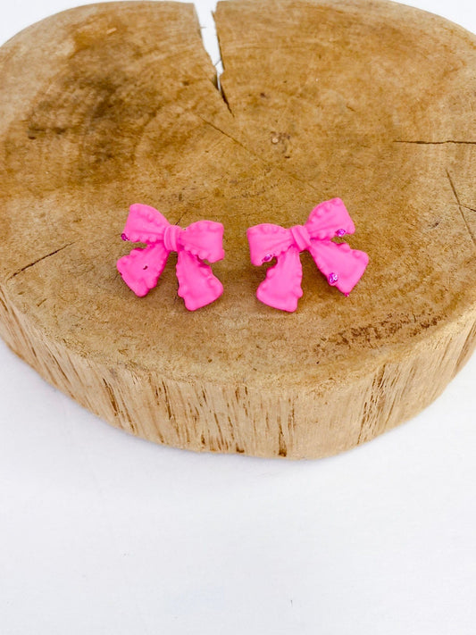 Earrings Pink Resin Bow Earring