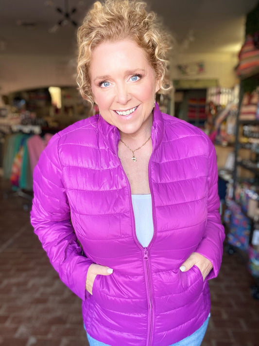 Outerwear Purple Packable Puffer