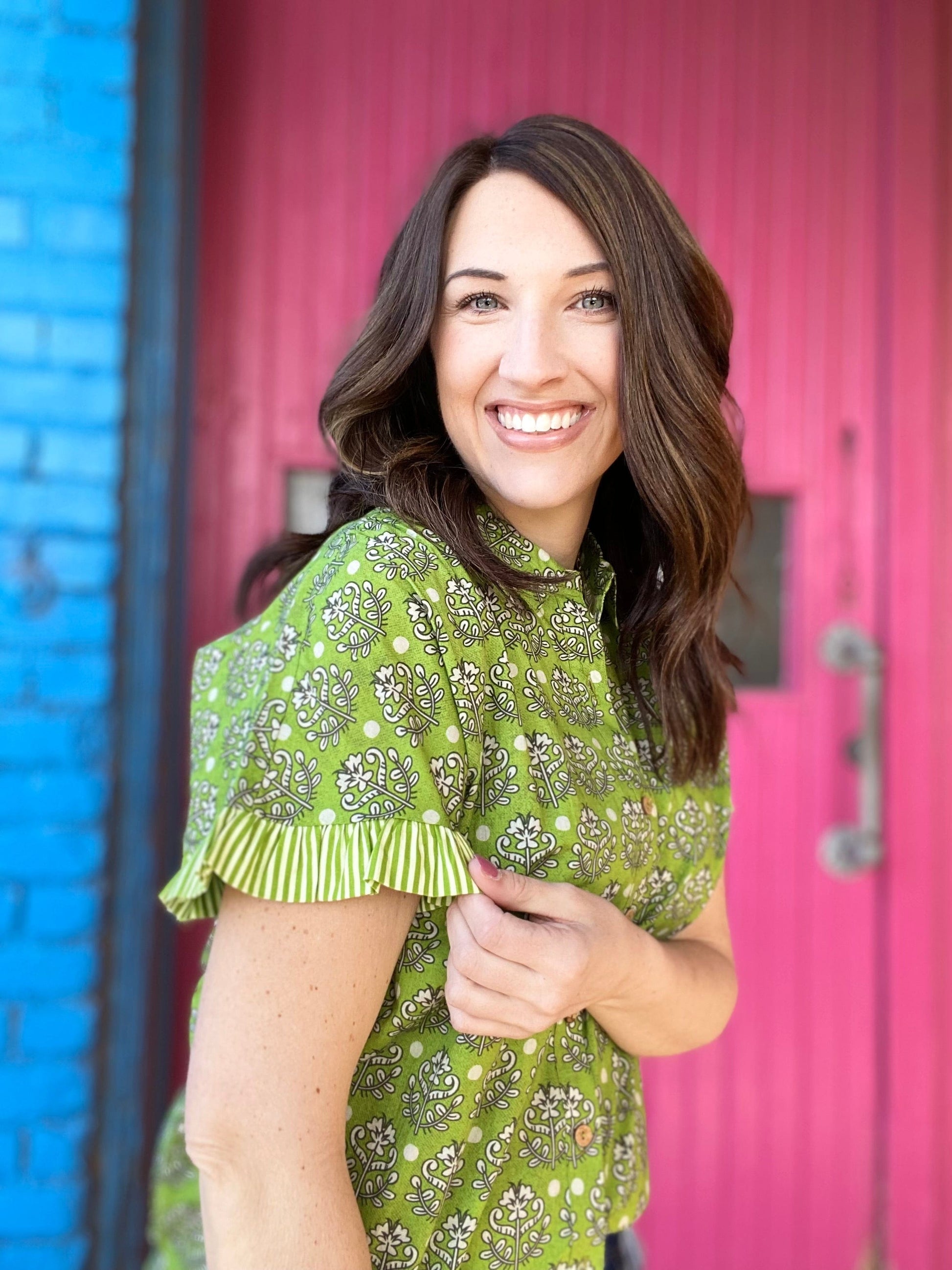 Rhoda Green Floral Top