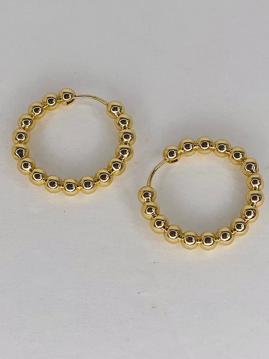 Earrings Round Bead Hoop Earring