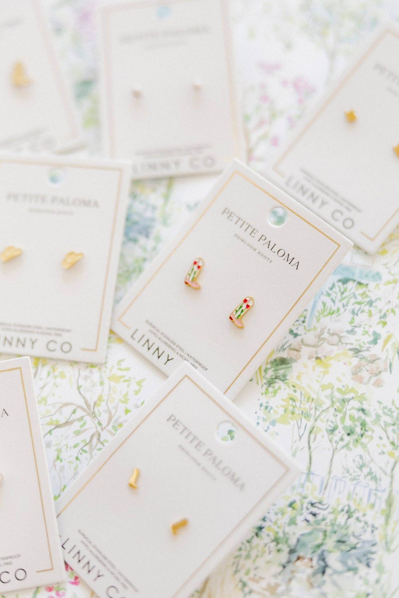 Jewelry Screwback Stud Earrings - Tulip Cowgirl Boot