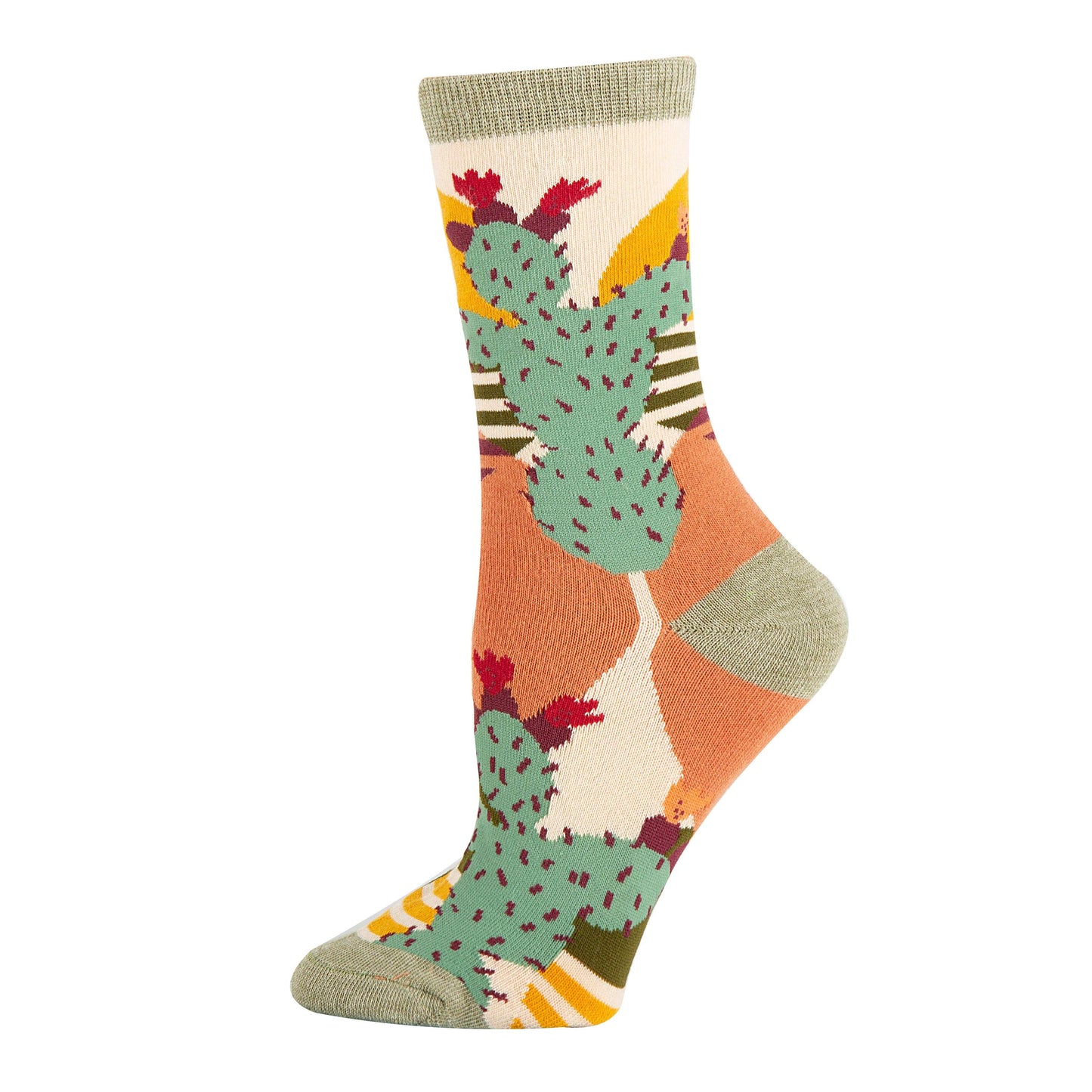 Other Goodies Sol De Cactus | Women's Premium Cotton Crew Dress Socks