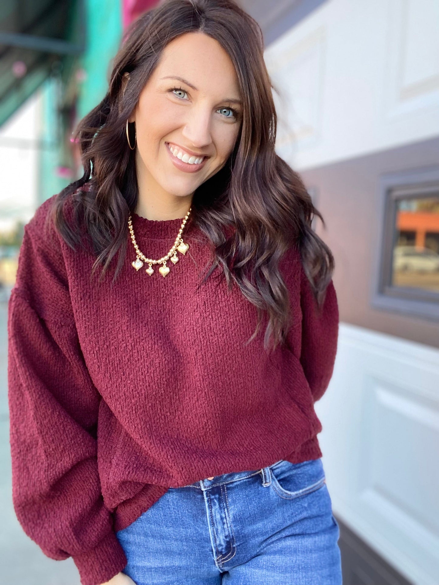 Shirts & Tops Tamra Textured Pullover- Wine