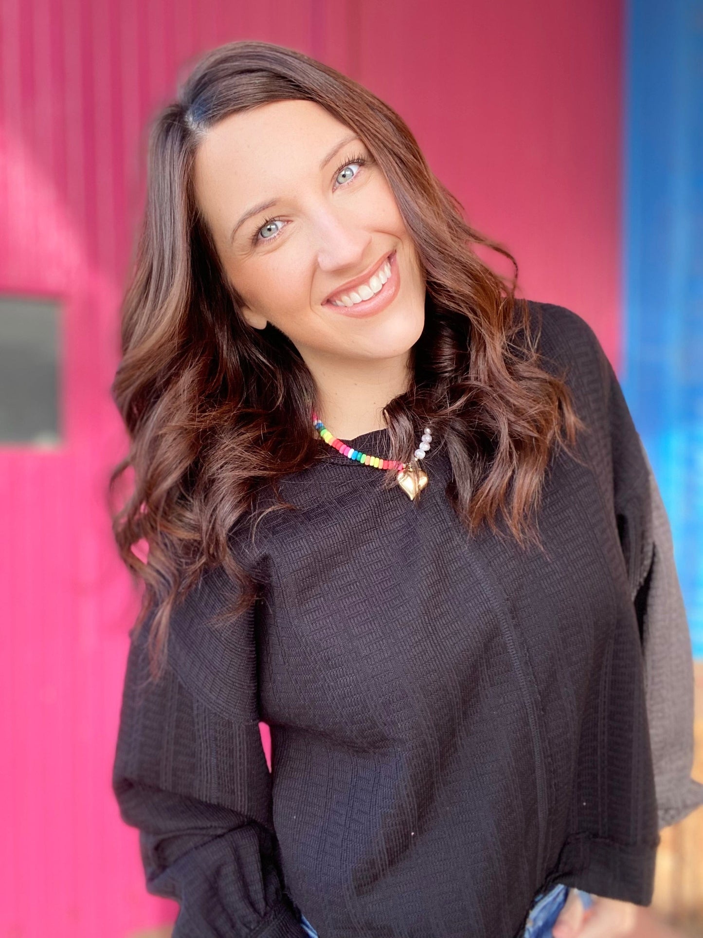 Shirts & Tops Tinny Waffle Knit Pullover- Black