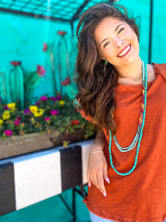 Tops Umgee Gauze Top in Rust