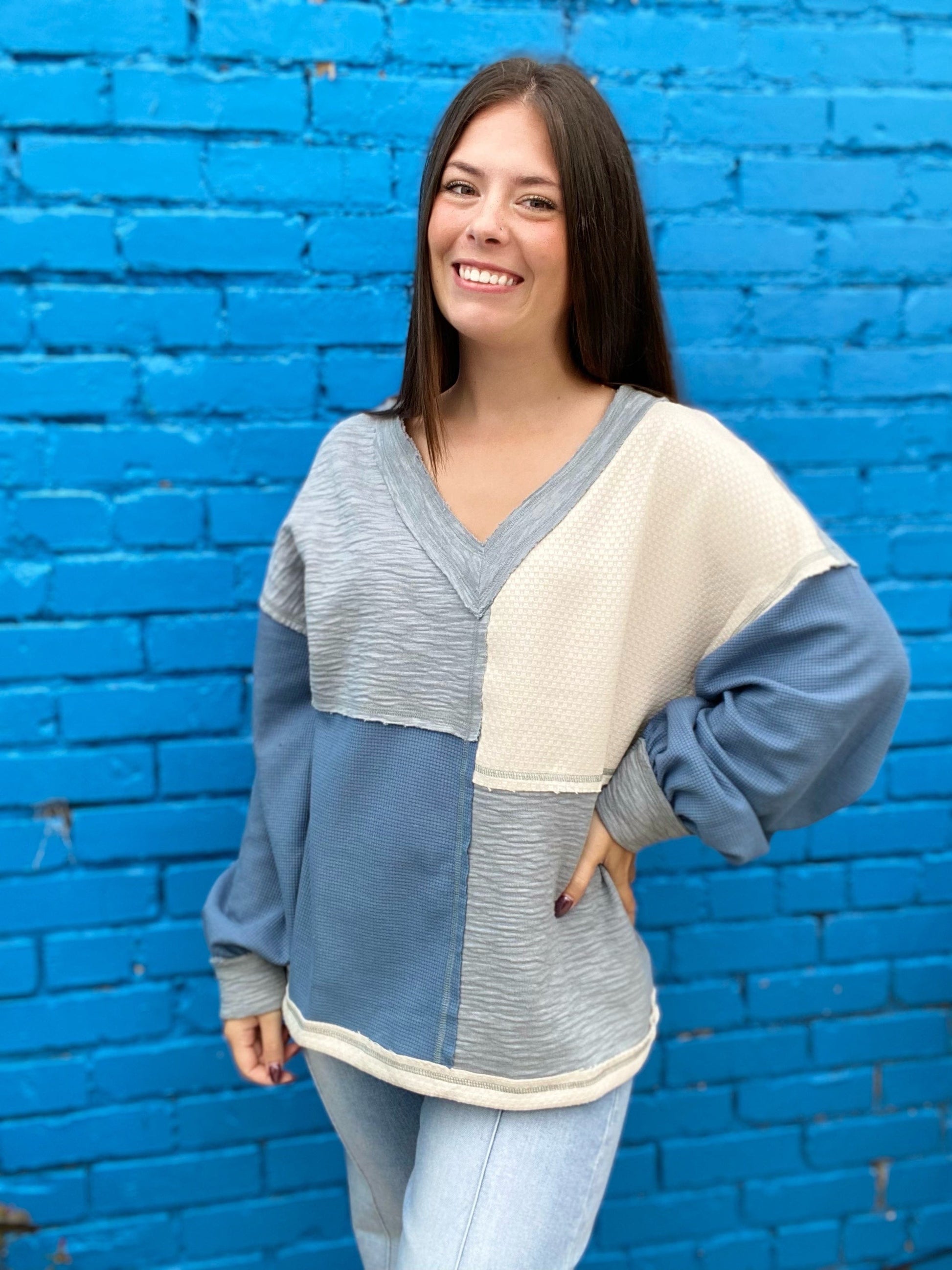 Shirts & Tops Vada Vneck Pullover-Blue