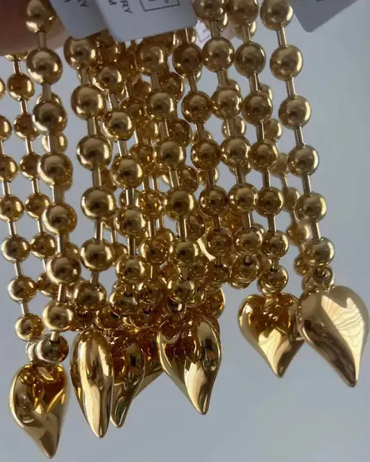 Necklaces Water Resistant Bubble Heart Chain- Gold